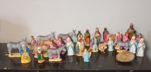 Lot anciens santons - d'anciens, creche