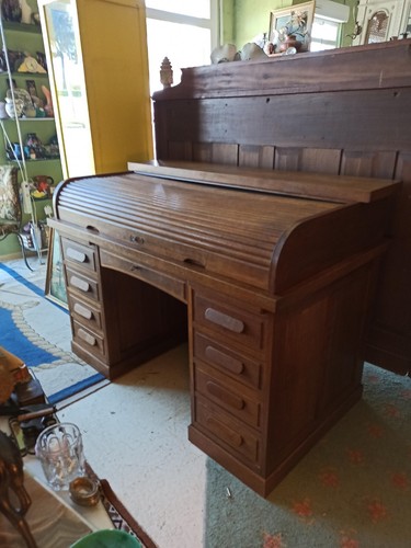 Bureau cylindre rideau - ,
