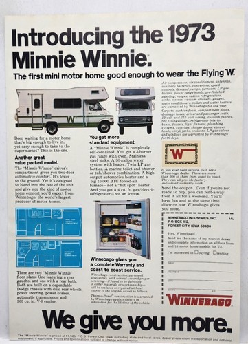 1973 winnebago camper - camper, minnie
