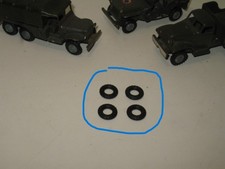 D62, round band tires X 4 for FJ FRANCE TOY GMC, DODGE, JEEP .. 15 / 7