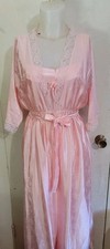 Vintage Ballet NewYork Peignoir Set Sz Small Sweet Pink Floral Lolita Robe/Gown 