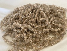 Vintage Antique GLASS BEAD Trim LOT - 10 yards! Clear Glass