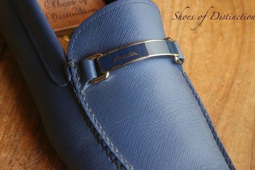 Chaussures prada cuir - prada, bleu