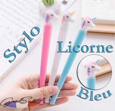 Stylo Licorne BLEU "tête