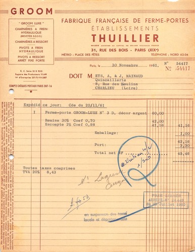 1961 fabrique francaise - fabrique, de