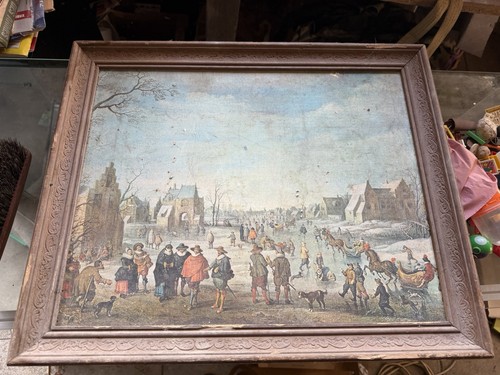 Ancien cadre paysage hiver - ancien, d'hiver