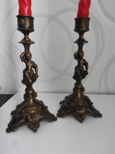 Anciens bougeoirs chandelier - anciens,