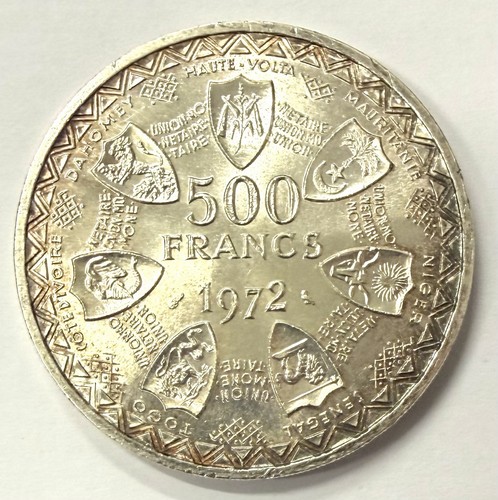 Pièce 500 francs - francs, afrique