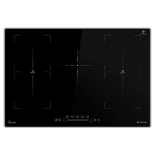 Plaque Induction avec cadre 77cm 11,2kW 5Zones de cuisson 9 niveaux de puissance
