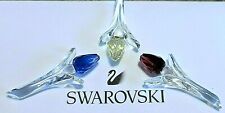? Swarovski Crystal Trio Lot of Miniature, 1 Inch Tulip Figurines, Colored Buds