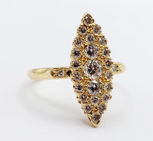 Bague marquise vintage - , 18k