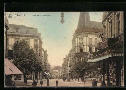 Cpa charleroi rue la - charleroi,,