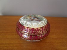 Antique Limoges Porcelain Romantic Scene Candy Jar/Jewelry Box"""