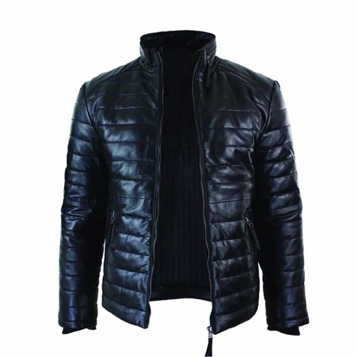 Homme cuir véritable doudoune - cuir,