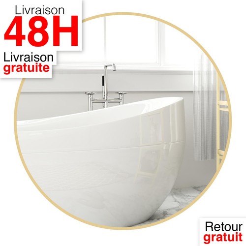 Homcom miroir rond salle - miroir,