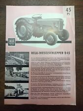 Original Hela D45 Tractor Brochure Tractor Hermann Lanz Sales Brochure