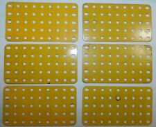 6 x PLAQUE SANS REBORD JAUNE 11x6cm réf 53a MECCANO ANNEES 70 à 98 BOITE 4x à 10