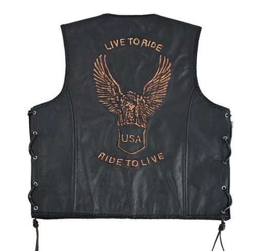 Veste cuir moto pour - en,