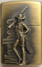 Briquet Zippo Marlboro Cowgirl en laiton massif [occasion]