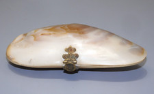 -ANCIENNE BOITE en NACRE COQUILLAGE Gravée LA BERNERIE SOUVENIR de VACANCES    D