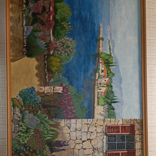 Tableau peinture paysage lac