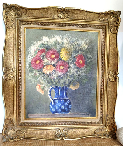 Grand tableau ancien huile - grand,