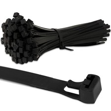 RELEASABLE REUSABLE CABLE TIES BLACK NATURAL STRONG ZIP TIE WRAPS PLASTIC NYLON
