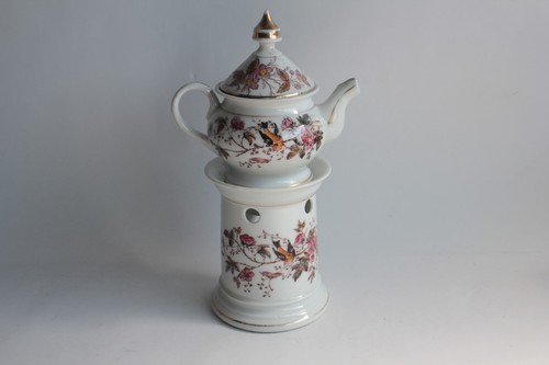 Tisanière porcelaine fleurs