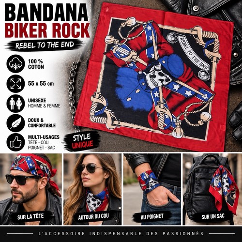 Bandana biker rock skull - skull, rebel