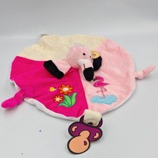 Doudou plat rond flamant rose