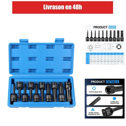 Coffret douilles torx - 10,