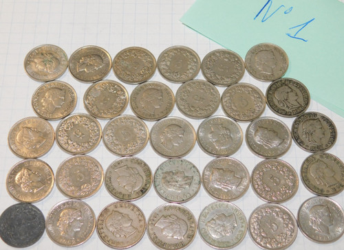 Lot pieces monnaie - pieces, francs
