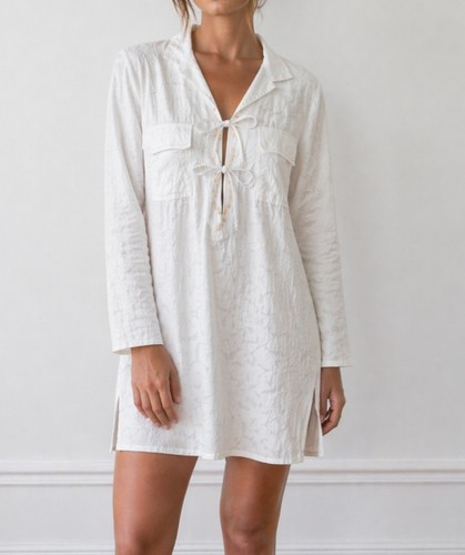 Robe blanche dentelle - blanche, fleurs