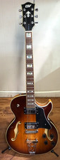 (RI4) IYV-IJZ-300 TSB Jazz Solid Hollow-Body Electric Guitar, Tobacco Sunburst