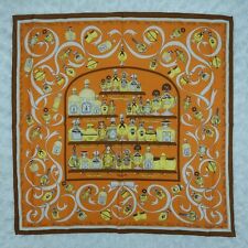N982 GUERLAIN Parfume Orange Cotton Scarf Scarves Pocket Square 22.5" X 23"