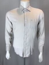 Men’s Daniel Hechter Paris 39 15 1/2 Medium Beige & White Thin Striped Shimmer