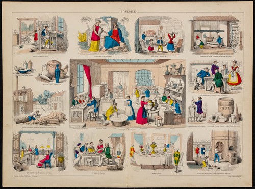 1880 argile lithographie - 1880,