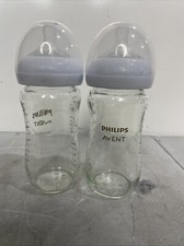 Philips Avent Glass Natural Bottle & Natural Response Nipple 8oz Baby Bottle 2ct