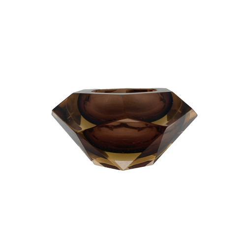 Faceted murano crystal ashtray - faceted,