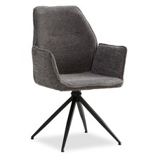 Chaise Salle à Manger Bureau Bistrot Fauteuil Design Gris Pivotant Homestyle4u