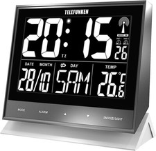 Telefunken XL Radio Controlled Alarm Clock FUX-500 Power and Battery