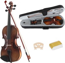 Pack Violon 1/2 pour Debutants en Bois de Erable Set avec Etui Archet Colophane