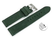 Bracelet montre à dégagement rapide cuir Veluro vert foncé sans coussinet