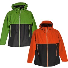 Mens Waterproof Zip Front Jacket Hooded High Neck Cagoule