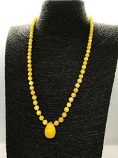 PENDENTIF COLLIER AMBRE cadeau jaune d'oeuf baltique jaune jaune perles...