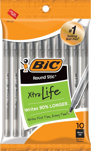 Round stic xtra life black - round,