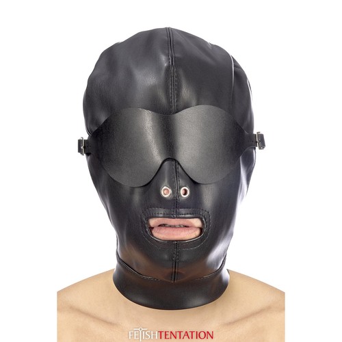 Cagoule bdsm cuir - bdsm,