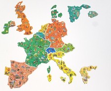 Magnets / Aimants / Puzzle Carte de l'Europe de 1995 PUB Le gaulois (à l'unité)
