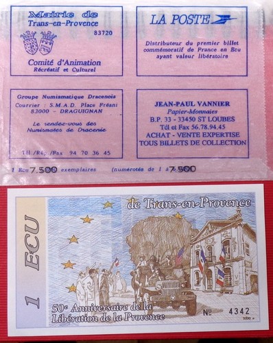 Billet factice ecu 1994 - ecu,