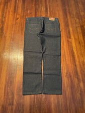 Imperious Delf Jeans Mens 38X32 Black Denim Stitch Cross Pocket Y2K Grunge Baggy